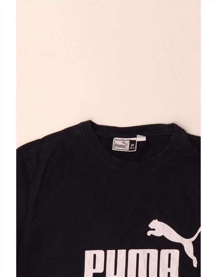 PUMA Camiseta gráfica para hombre Top XL Algodón azul marino