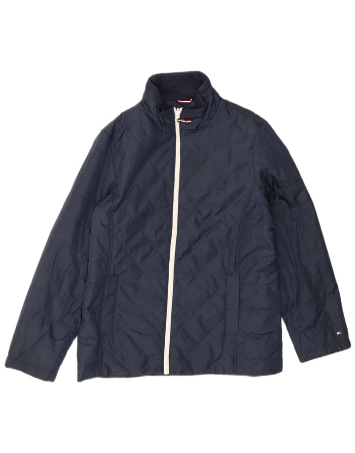 TOMMY HILFIGER Womens Padded Jacket UK 18 XL Navy Blue Polyester