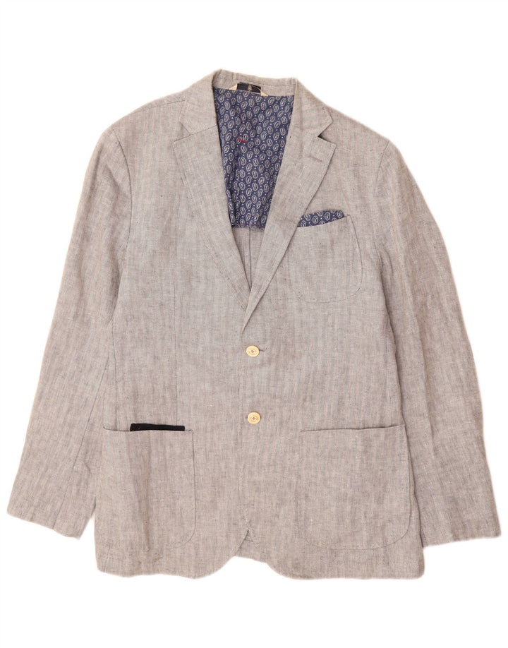 Massimo Dutti Chaqueta Blazer De 2 Botones Para Hombre EU 52 Grande Gris Espiga