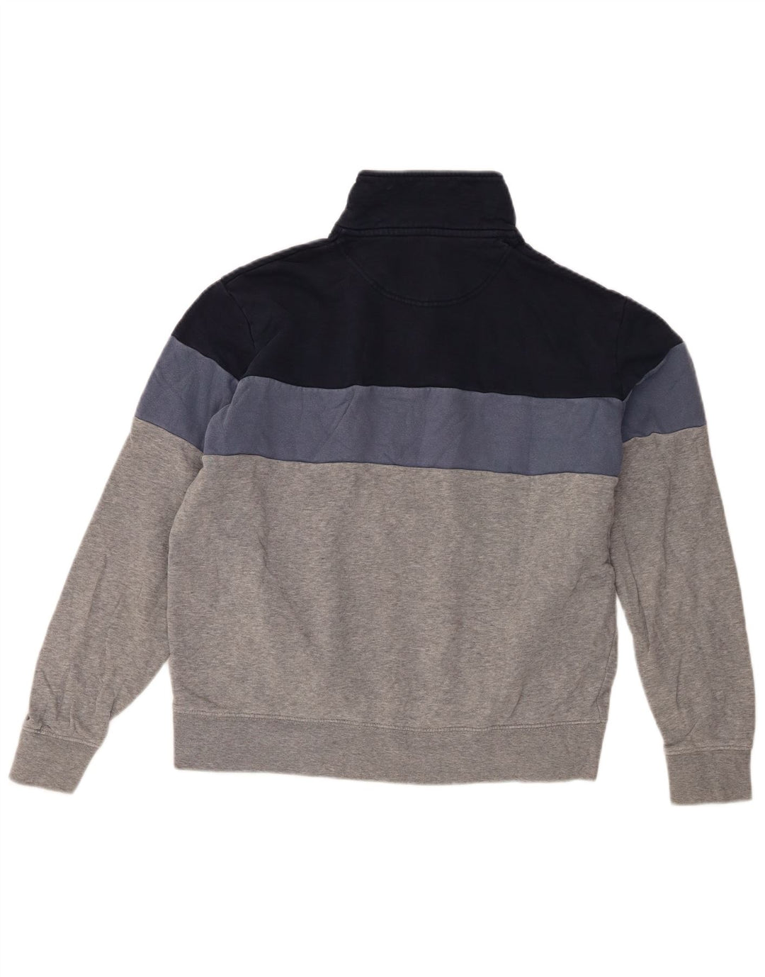 Marks & Spencer Hombre Sudadera Con Cremallera En El Cuello Jumper Gris Medio Colorblock