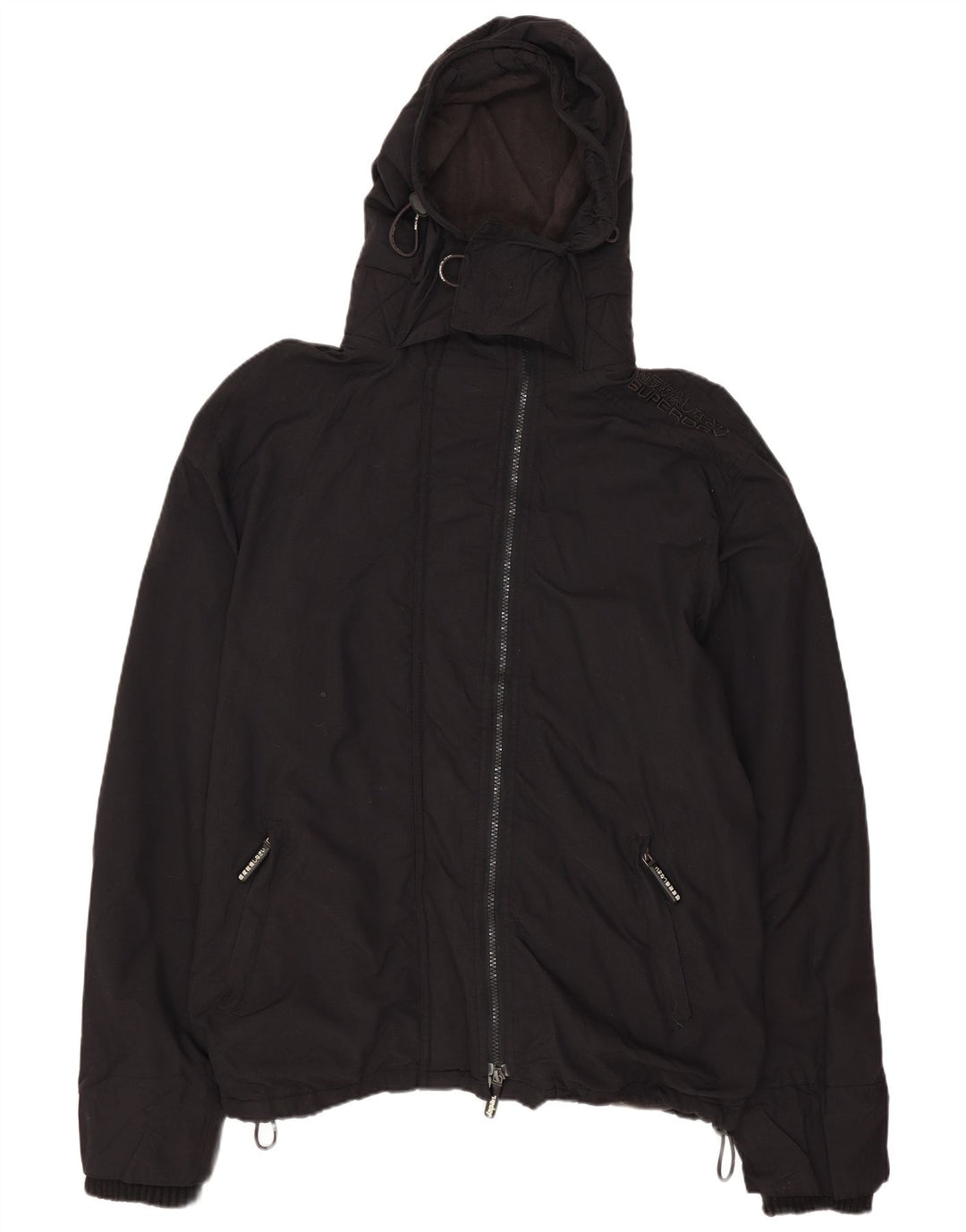 Superdry Chaqueta Cortavientos con Capucha The Windcheater para Hombre UK 44 2XL Negro