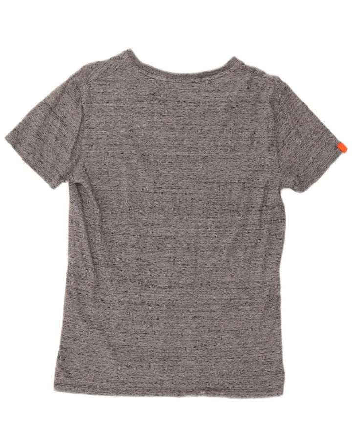SUPERDRY Camiseta para hombre Top Small de algodón moteado gris