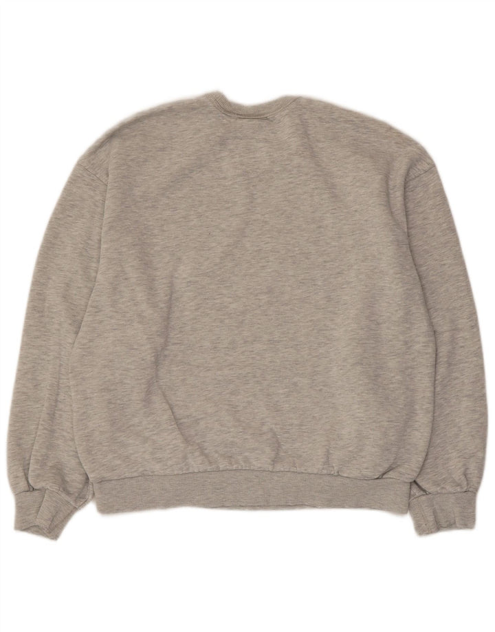 BERSHKA - Sudadera extragrande para mujer, talla 10, algodón moteado gris pequeño