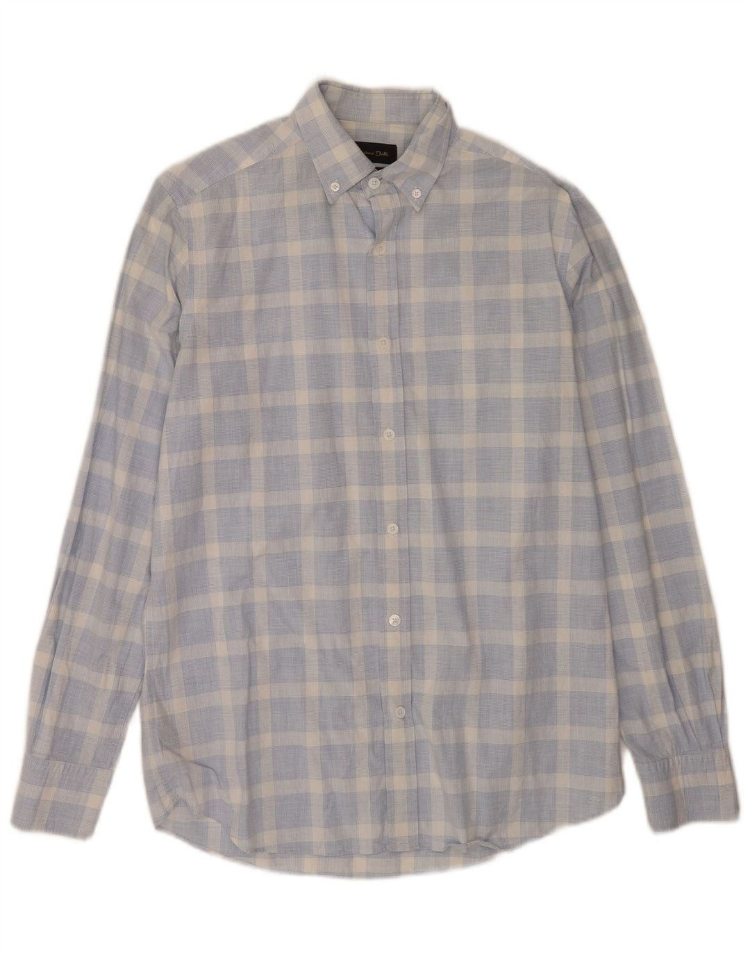 Camisa Massimo Dutti Hombre Algodón Cuadros Azul Medio