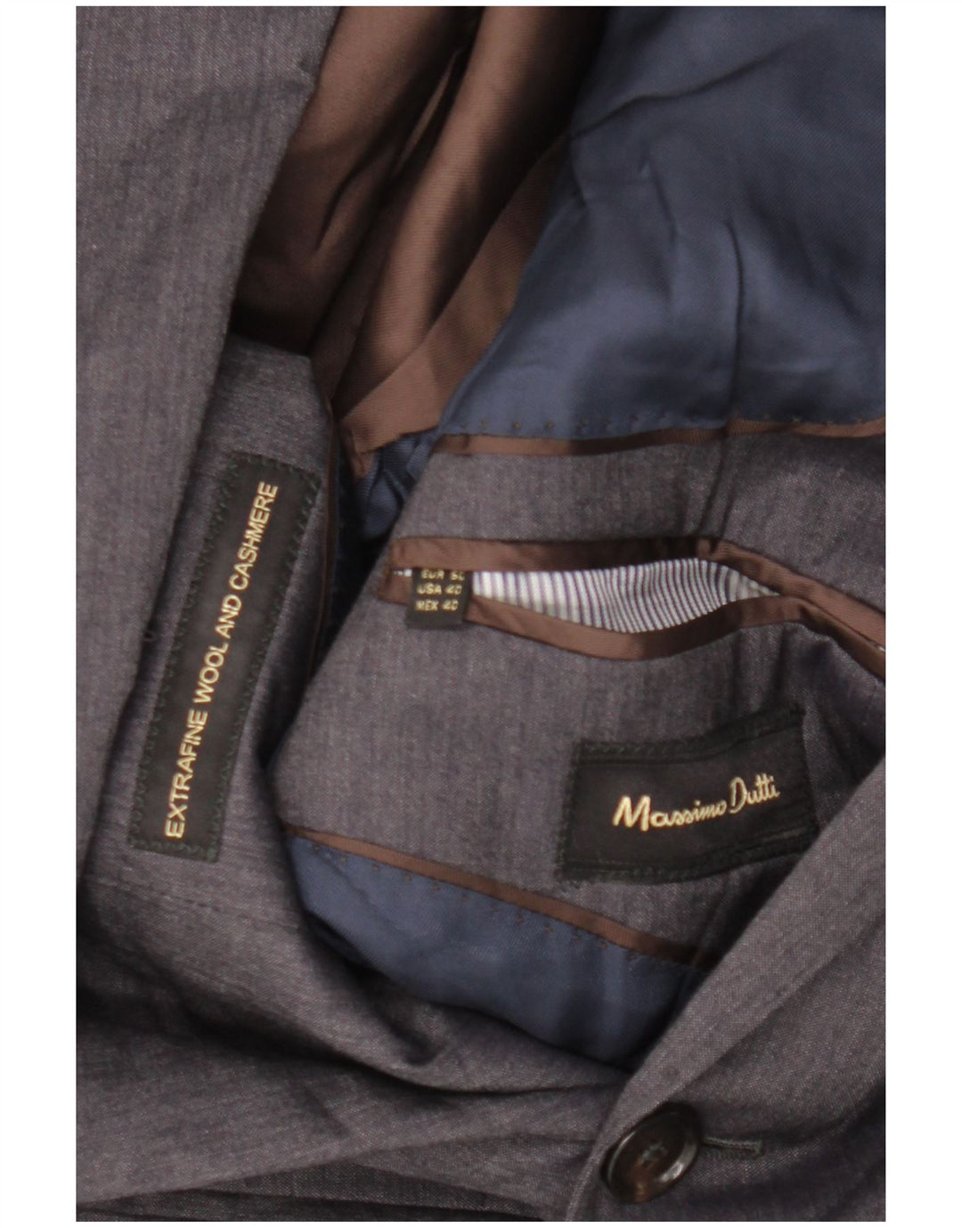 Massimo Dutti Chaqueta Blazer De 2 Botones Hombre EU 50 Lana Gris Medio