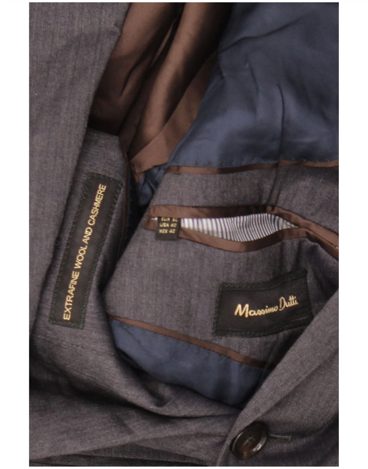 Massimo Dutti Chaqueta Blazer De 2 Botones Hombre EU 50 Lana Gris Medio