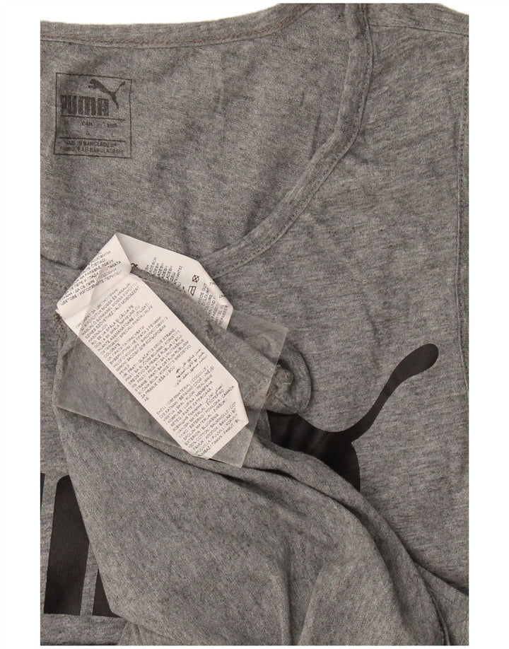 Puma Hombre Gráfico Chaleco Top Grande Gris Algodón