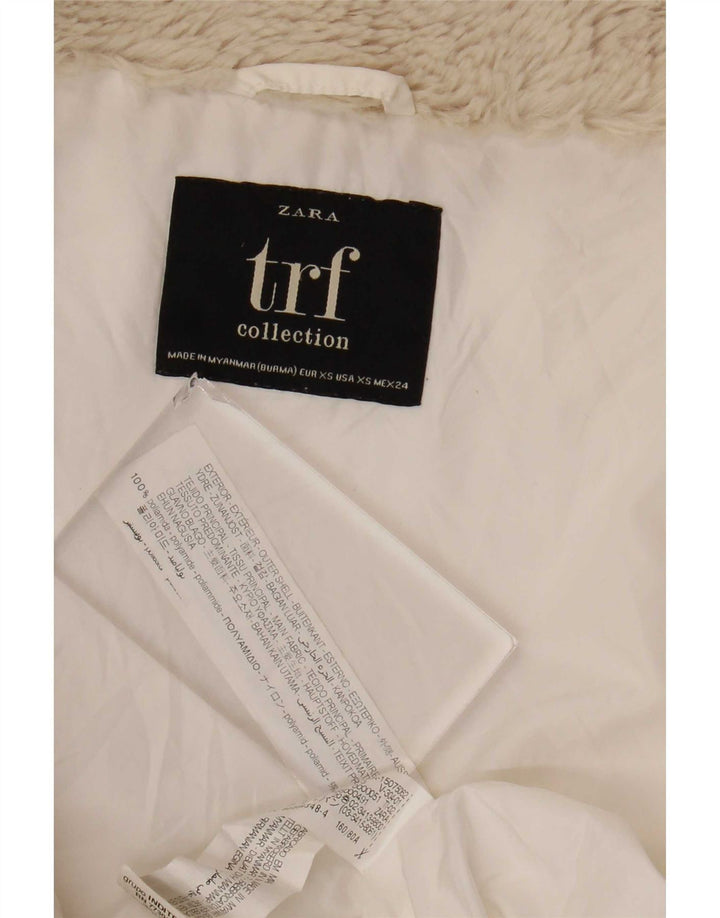 Zara Mujer Chaqueta Acolchada UK 6 XS Blanco Poliamida