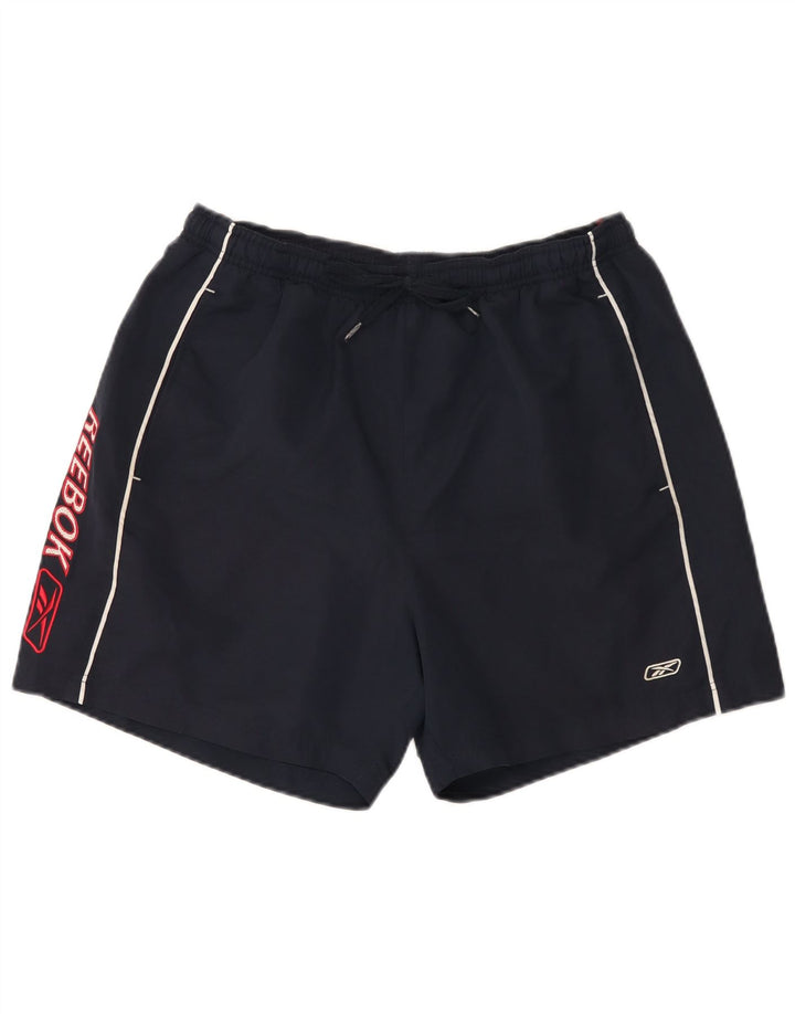 Reebok Mens Graphic Sport Shorts Grande Azul Marino Poliéster