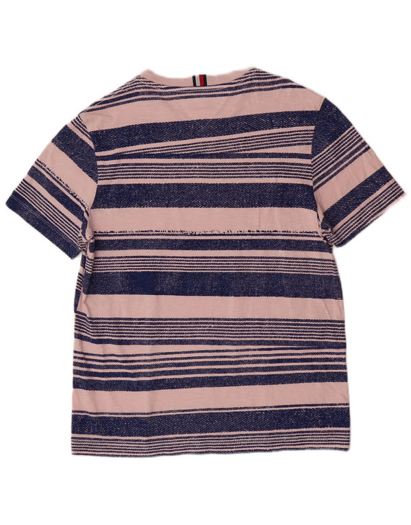 Tommy Hilfiger Camiseta Regular Fit para Hombre Top Rayas Rosa Mediano