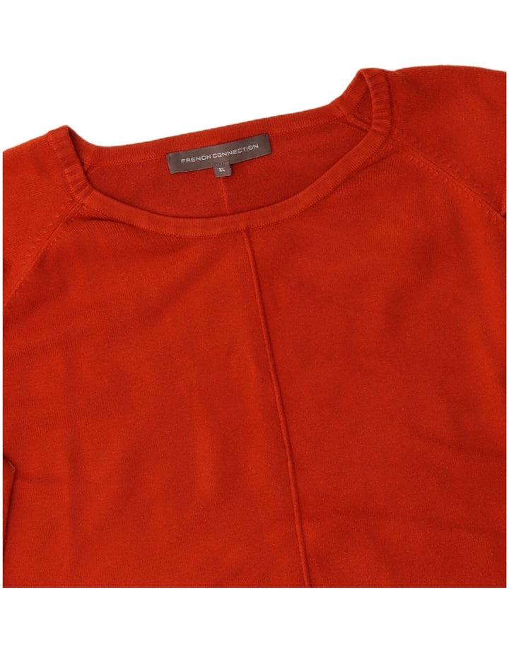 FRENCH CONNECTION Suéter tipo jersey con cuello barco para mujer UK 40 XL Naranja
