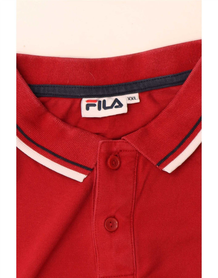 Fila Polo De Manga Larga Para Hombre 2XL Rayas Rojas