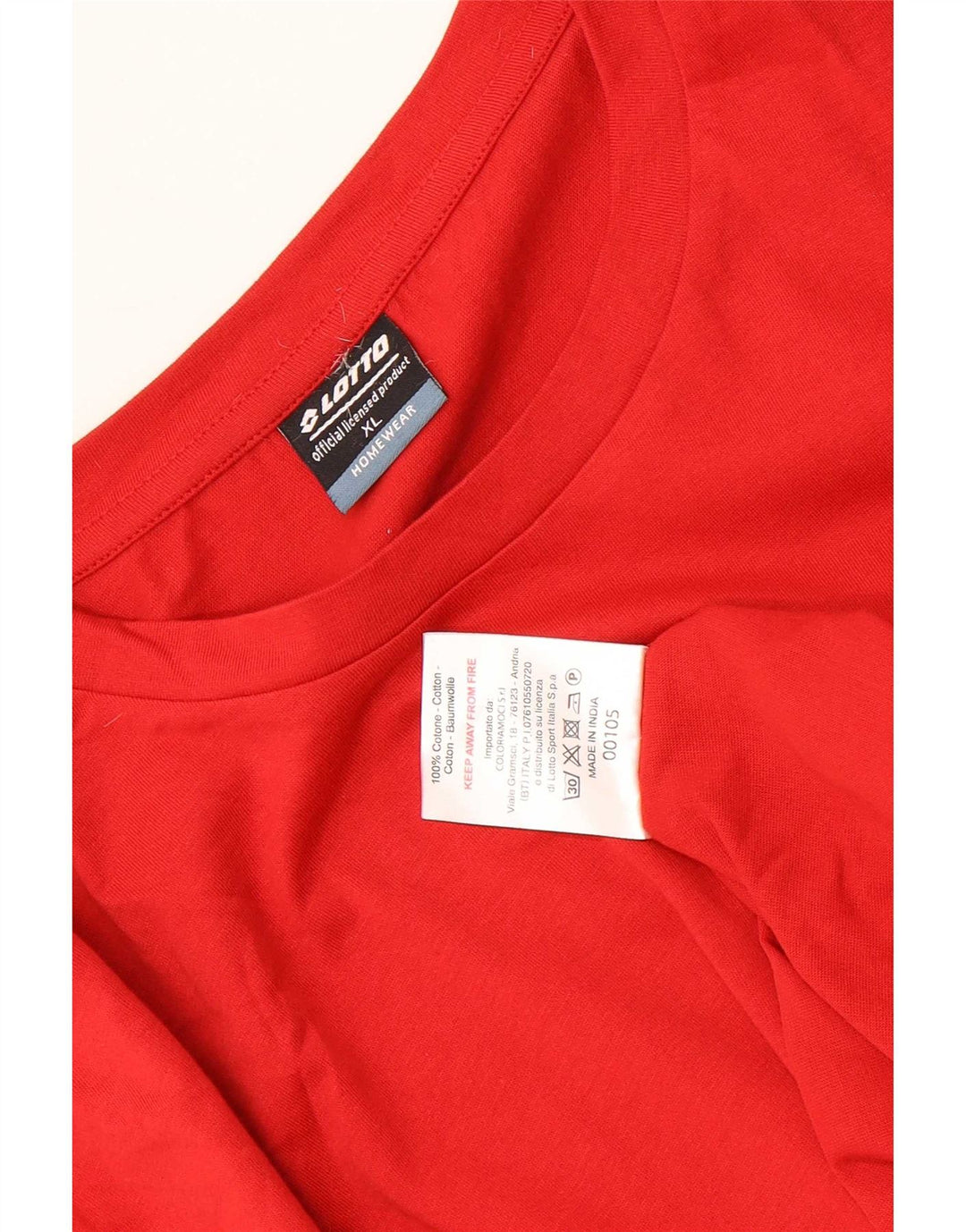 Lotto Camiseta Hombre Top XL Algodón Rojo