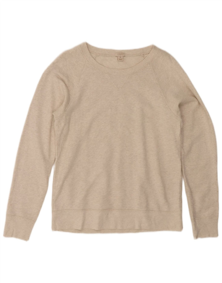 J. CREW Womens Top Long Sleeve UK 14 Medium Beige Cotton
