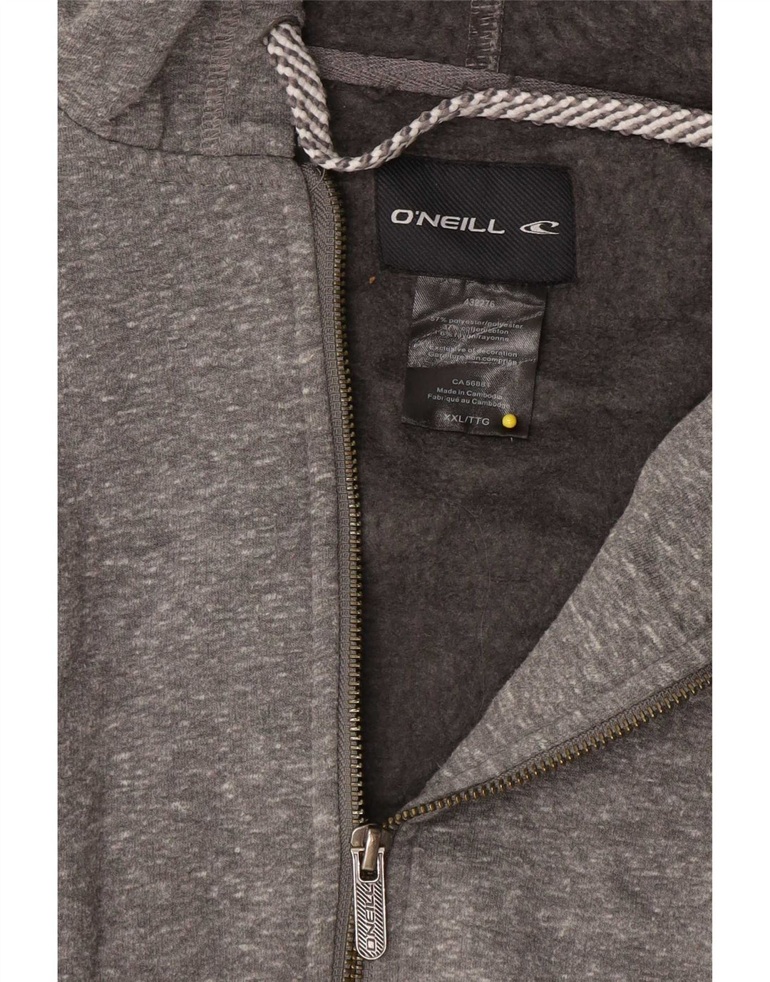 O'Neill Suéter con capucha y cremallera gráfica para hombre 2XL Poliéster moteado gris