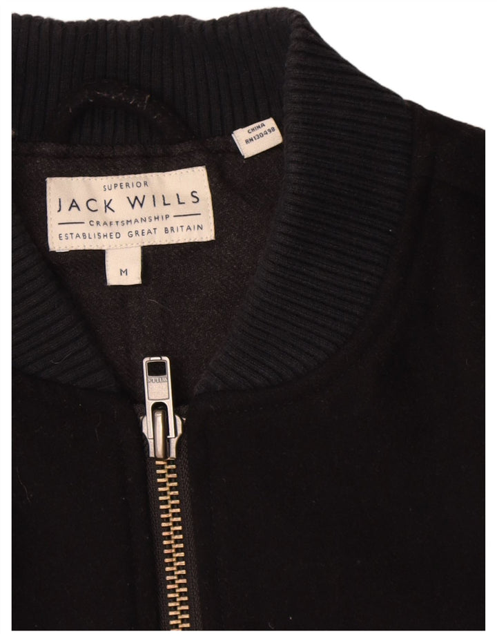 Jack Wills Chaqueta Bomber para Hombre UK 38 Mediana Lana Azul Marino
