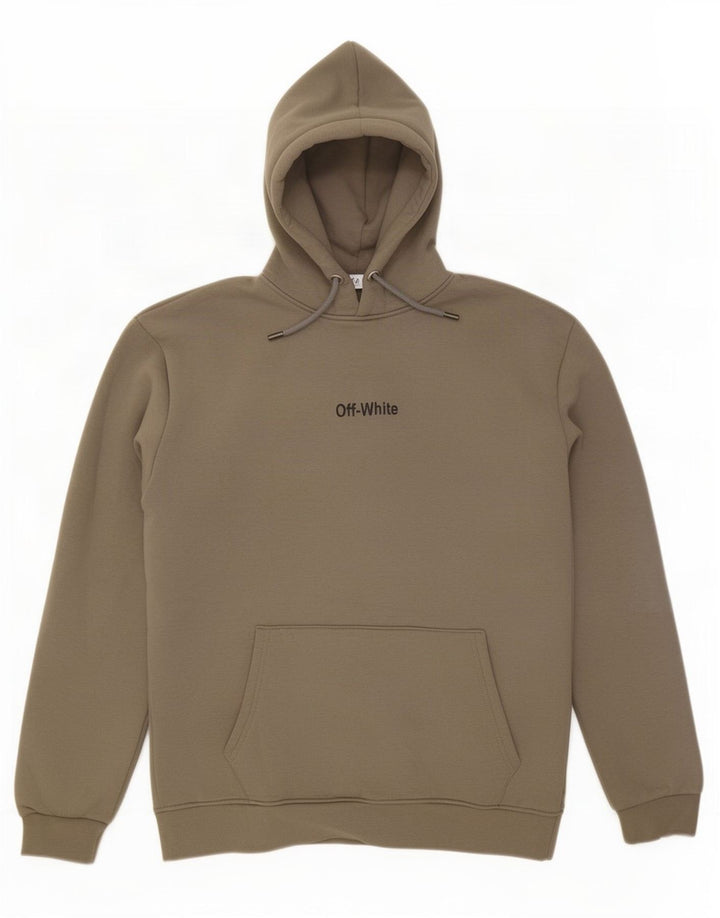 Off-White Jersey con capucha gráfica para hombre 2XL Caqui