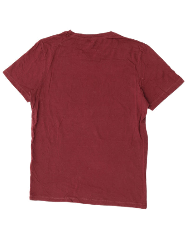 Jack & Jones Hombre Camiseta Gráfica Top Medium Granate Algodón