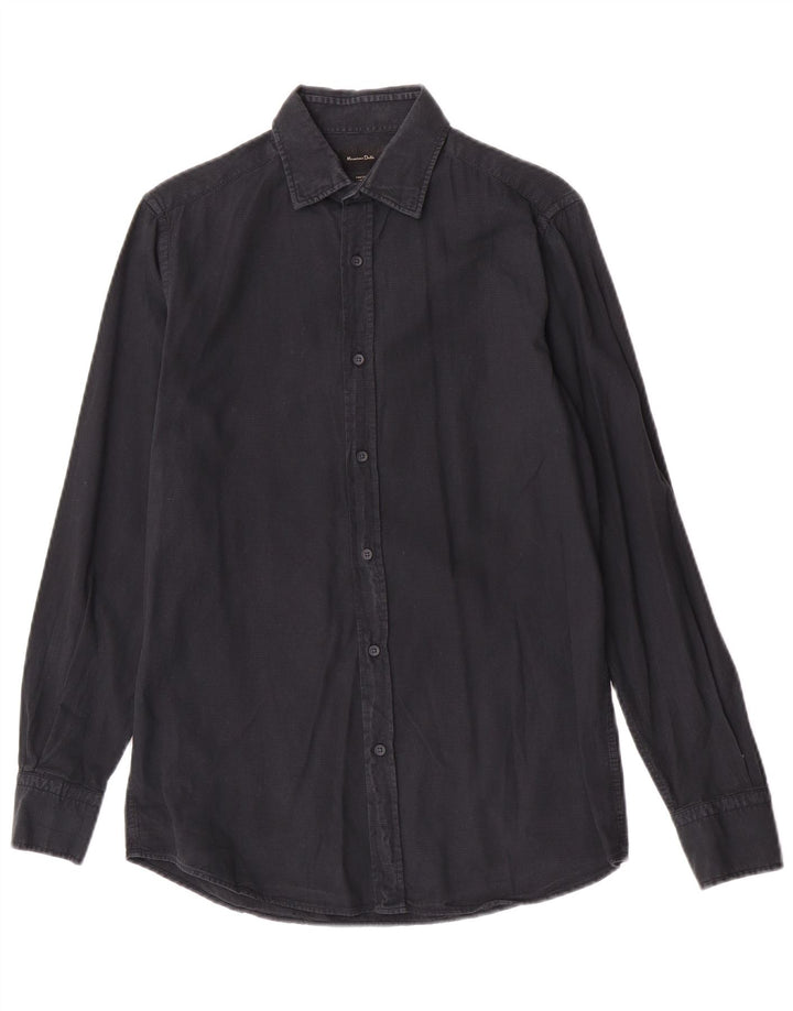 Camisa Massimo Dutti Hombre Small Azul Marino Algodón