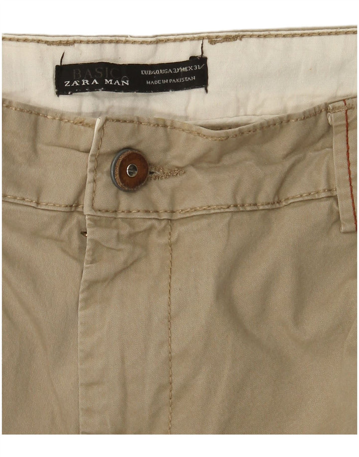 Zara Mens Slim Chino Pantalones EU 40 Medium W31 L34 Caqui