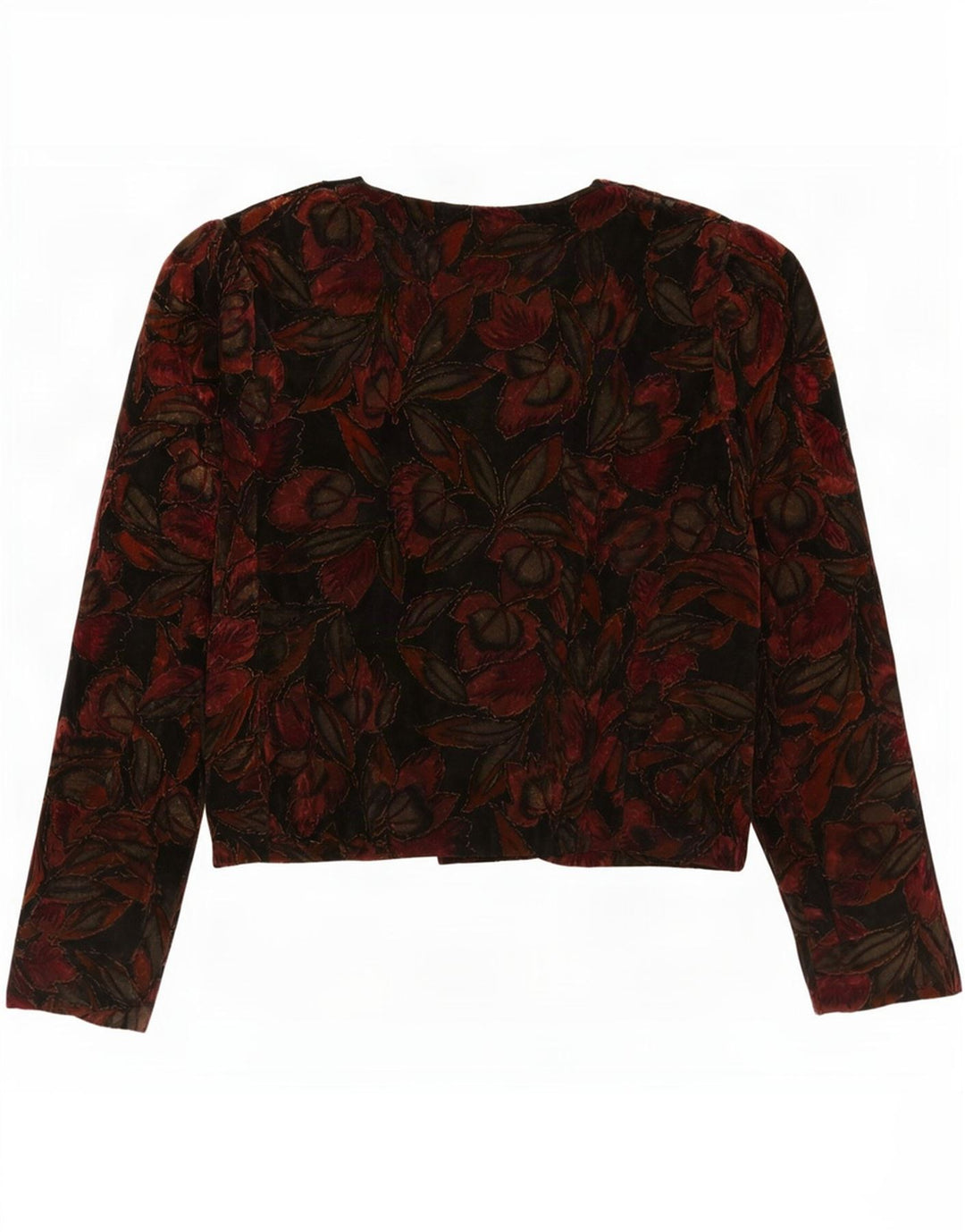 Vintage mujer terciopelo Blazer chaqueta IT 44 medio multicolor floral