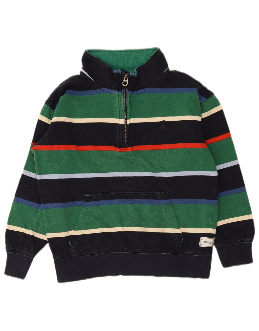 Joules Sudadera con cremallera y cuello para niños, jersey, 9-10 años, multicolor a rayas