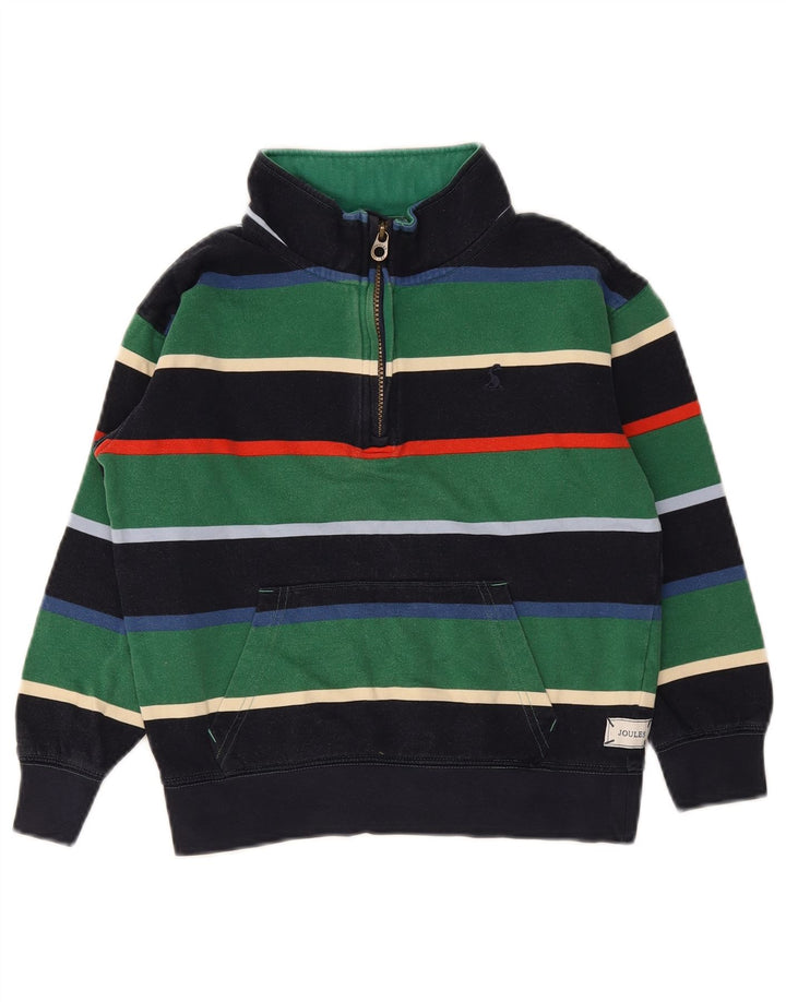 Joules Sudadera con cremallera y cuello para niños, jersey, 9-10 años, multicolor a rayas