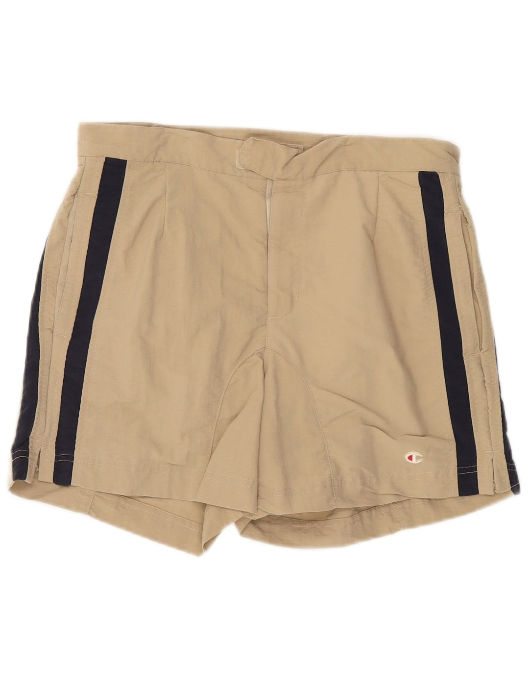 Champion Bañador para hombre, talla grande, color beige, a rayas