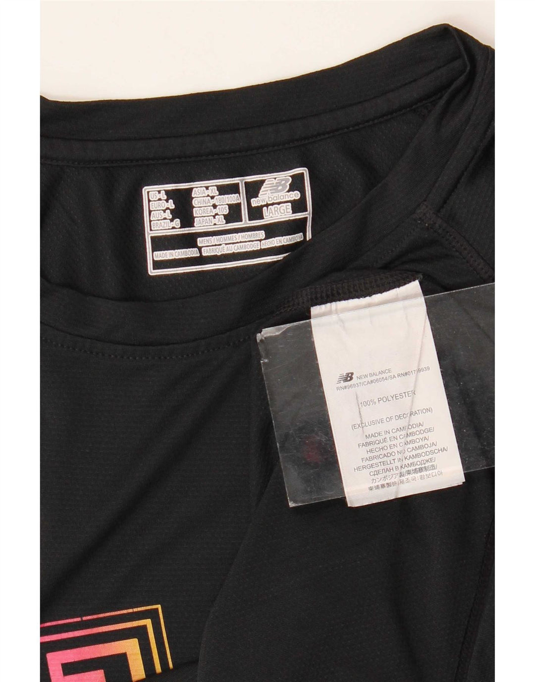 New Balance - Camiseta gráfica para hombre, talla grande, poliéster negro