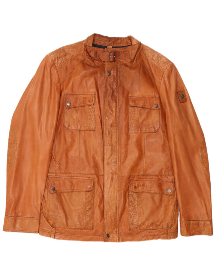 Milestone Chaqueta de cuero para hombre EU 50 Large Brown