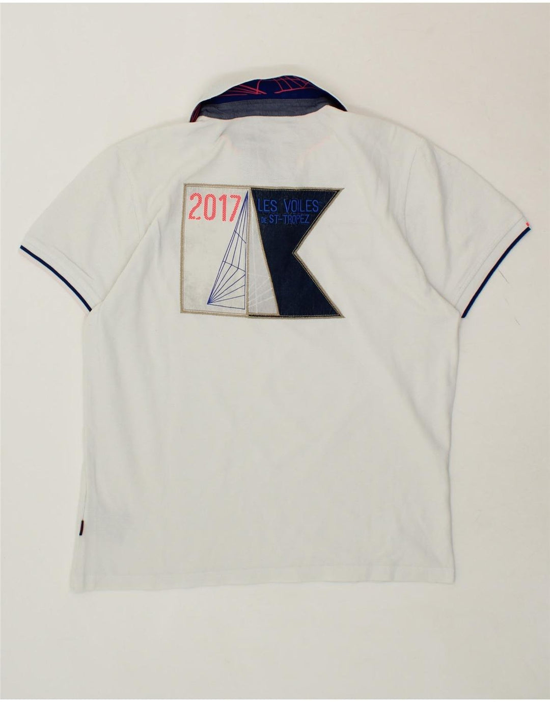 KAPPA Mens Graphic Polo Shirt Large White Cotton Vintage Kappa and Second-Hand Kappa from Messina Hembry 