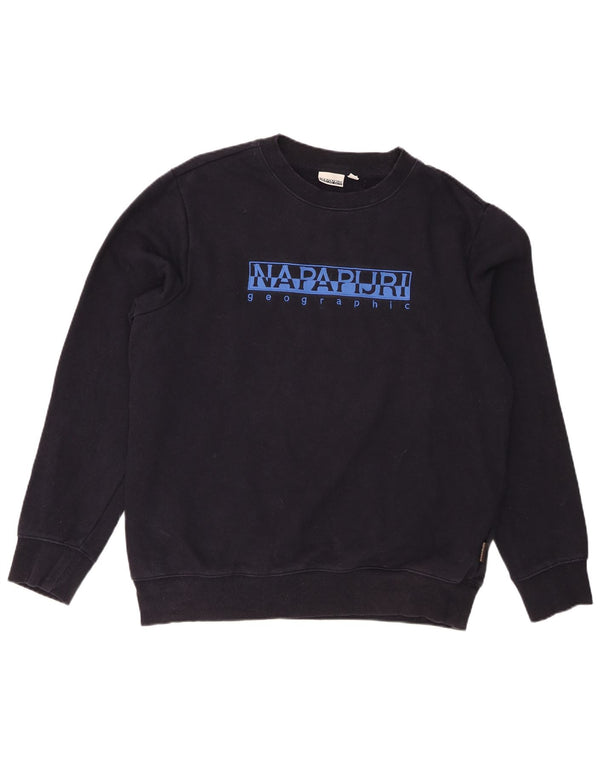 Napapijri Hombre Sudadera Gráfica Jumper XL Azul Marino Algodón