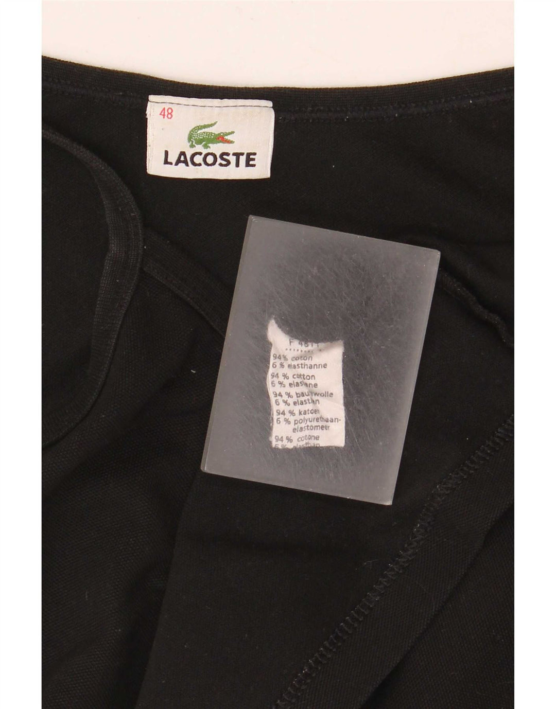 Lacoste Cami Top Mujer Talla 48 XL Algodón Negro