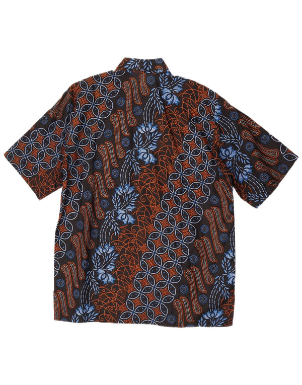 Vintage mujer camisa de manga corta Reino Unido 18 XL multicolor floral