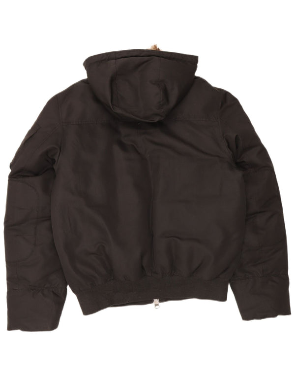 Benetton Hombre Chaqueta Acolchada Con Capucha IT 50 Large Negro