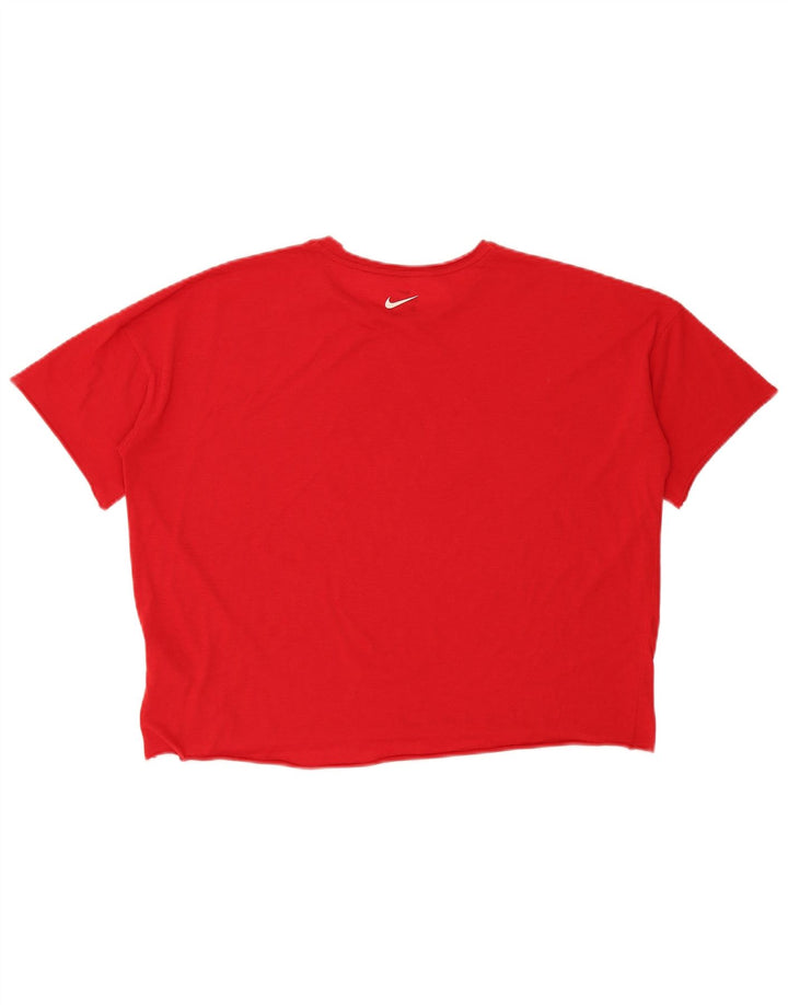 Nike Camiseta Dri Fit Crop extragrande con gráfico para mujer, talla 40, talla M, color rojo