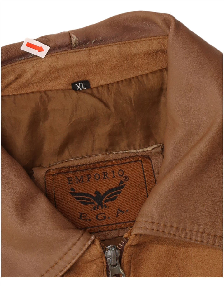 EMPORIO E.G.A Chaqueta bomber de ante para hombre UK 42 XL Beige
