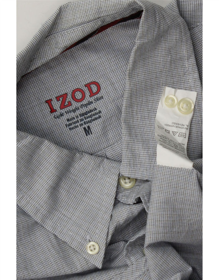 IZOD Mens Shirt Medium Blue Check Cotton Vintage Izod and Second-Hand Izod from Messina Hembry 