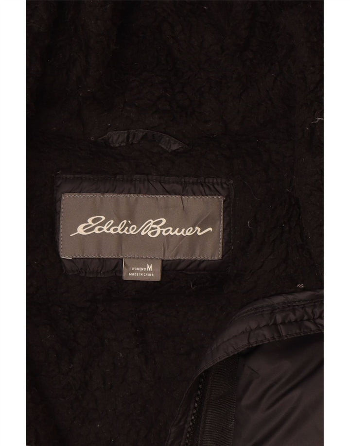 Eddie Bauer Chaqueta acolchada con capucha para mujer UK 14 Medium Black Nylon
