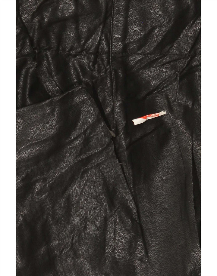 Zara Mujer Minifalda De Piel Sintética Pequeña W26 Poliuretano Negro