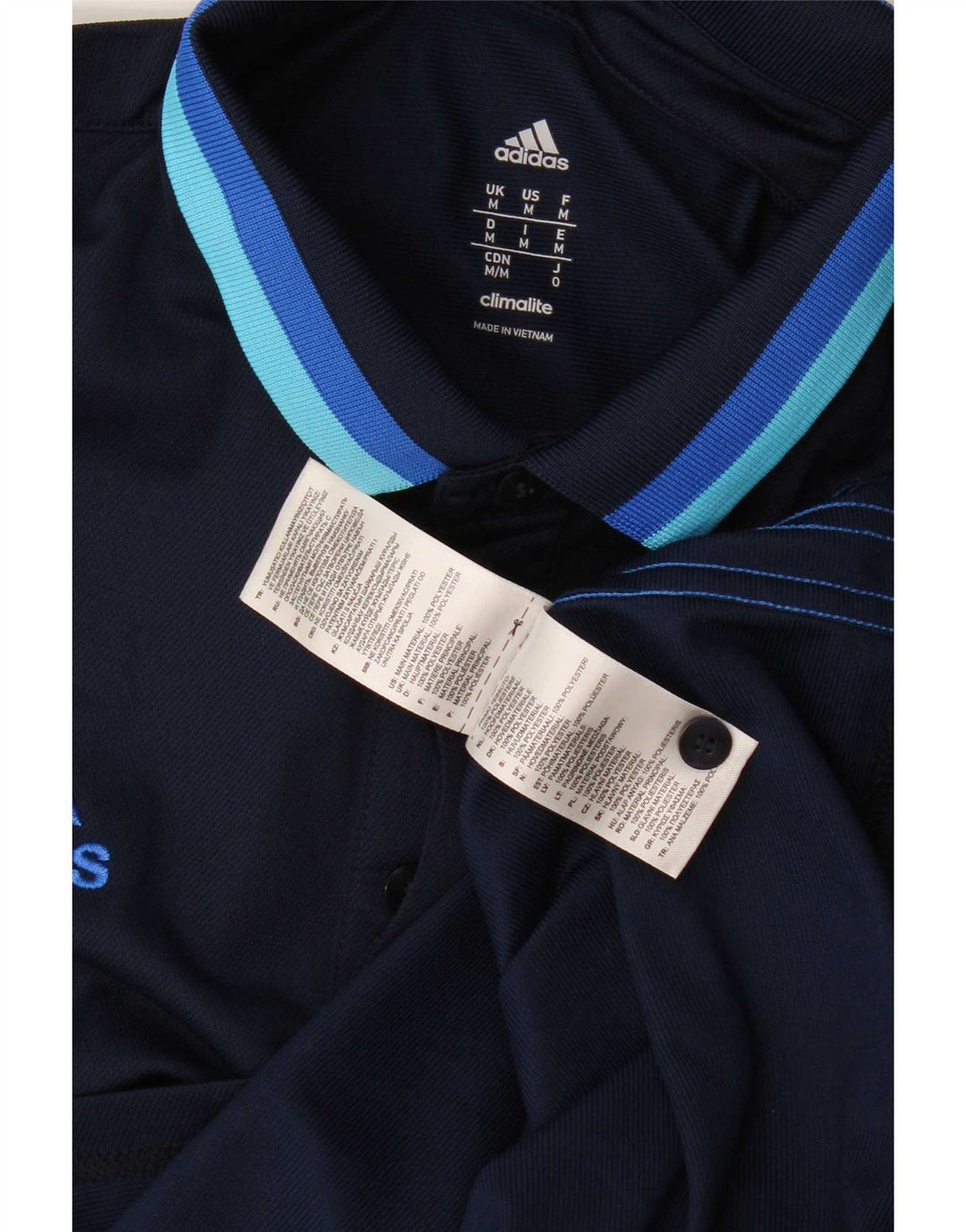 Adidas Mens Climalite Polo Camisa Mediana Azul Marino Rayas Poliéster