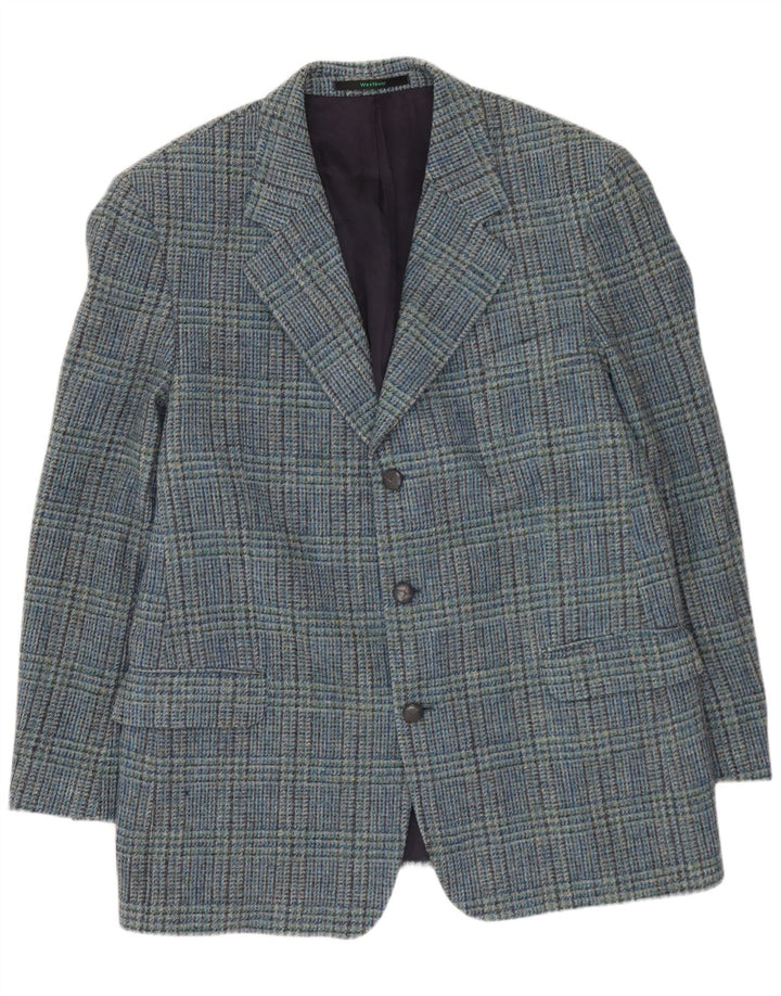 WESTBURY Chaqueta tipo blazer de 3 botones para hombre UK 54 2XL Lana de pata de gallo azul