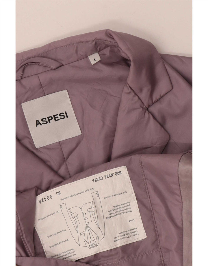Aspesi Chaqueta Blazer Acolchada De 3 Botones para Mujer UK 44 Large Nylon Púrpura