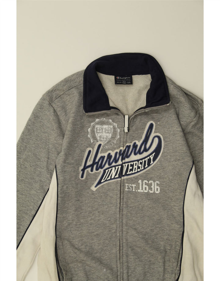 CHAMPION Boys Tracksuit Top Jacket 11-12 Years Large Grey Colourblock Vintage Champion and Second-Hand Champion from Messina Hembry 