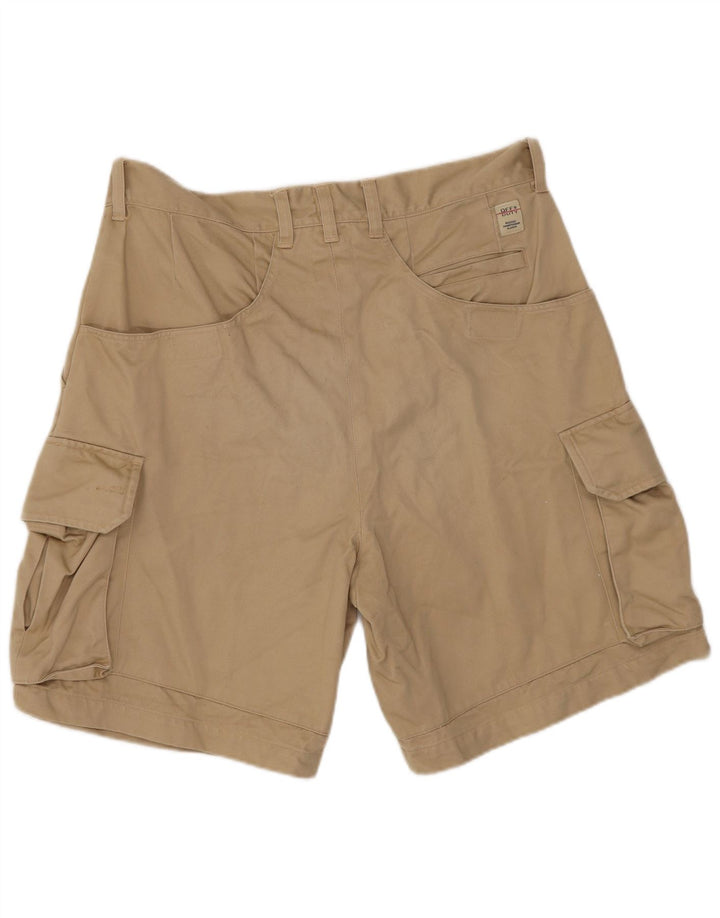Vintage Hombres Regular Cargo Shorts W30 Algodón Caqui Medio