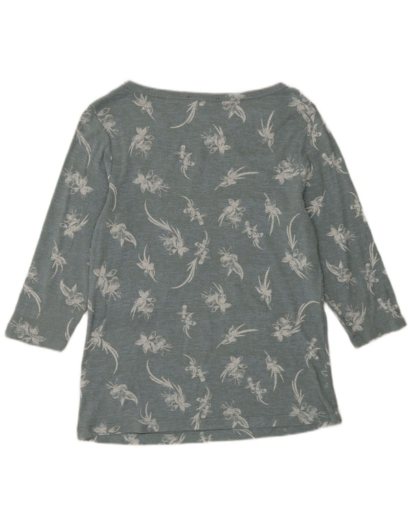 Marks & Spencer Top para mujer manga 3/4 UK 46 Algodón floral azul grande