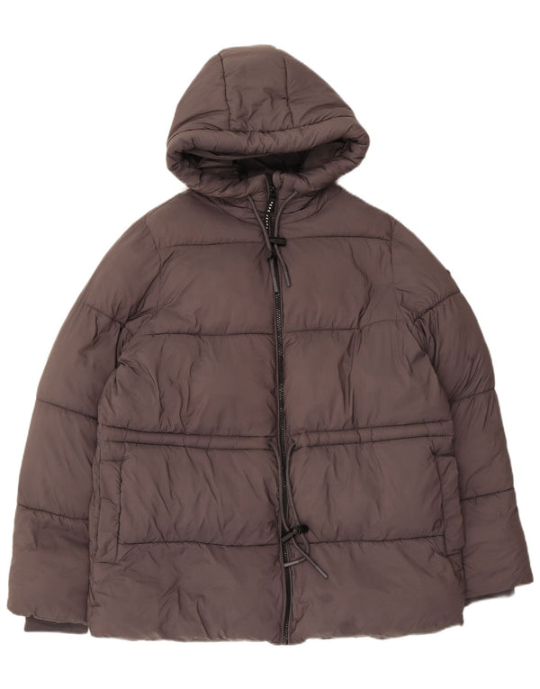 PEPE Jeans Chaqueta Acolchada Extragrande con Capucha para Mujer UK 10 Small Gris Poliéster