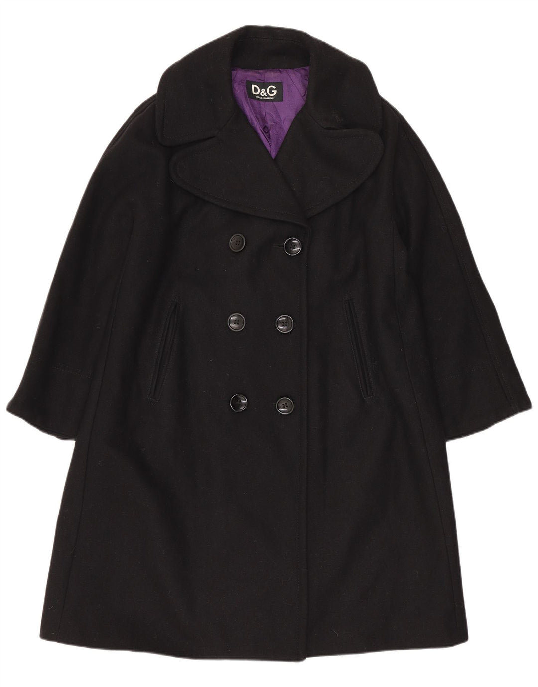 Dolce & Gabbana Abrigo extragrande con doble botonadura para mujer IT 38 XS Lana negra