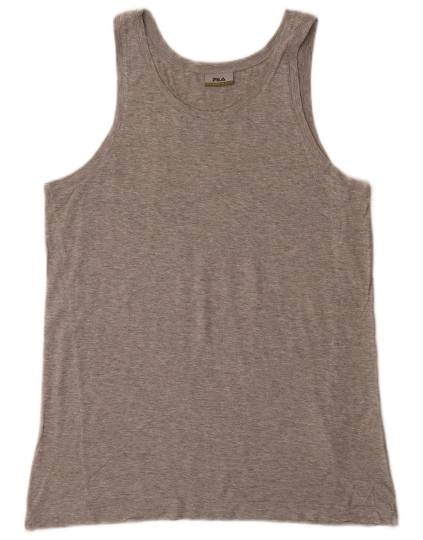 Fila Hombre Chaleco Top Algodón Moteado Gris Medio