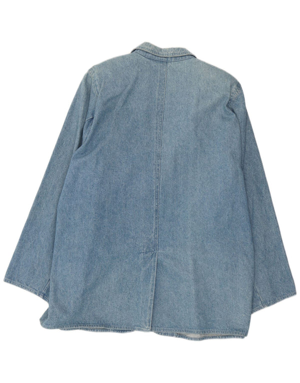 Vintage mujer 2 botones denim Blazer chaqueta Reino Unido 18 XL azul